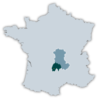 Carte du Cantal, Auvergne et France